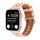 Punk Rivet Genuine Leather Watch Band For Apple Watch Ultra 49mm&Watch Ultra 2 49mm / Series 9&8&7 45mm / SE 3&SE 2&6&SE&5&4 44mm / 3&2&1 42mm(Pink) - 1