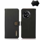 For OnePlus Ace 2 5G KHAZNEH Custer Texture RFID Genuine Leather Phone Case(Black) - 1