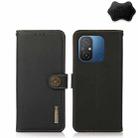 For Xiaomi Redmi 12C/Redmi 11A 4G KHAZNEH Custer Texture RFID Genuine Leather Phone Case(Black) - 1