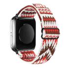 Ethnic Style Buckle Elastic Watch Band For Apple Watch Ultra 49mm&Watch Ultra 2 49mm / Series 9&8&7 45mm / SE 3&SE 2&6&SE&5&4 44mm / 3&2&1 42mm(Red-brown Diagonal Triangle) - 1