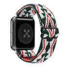 Ethnic Style Buckle Elastic Watch Band For Apple Watch Ultra 49mm&Watch Ultra 2 49mm / Series 9&8&7 45mm / SE 3&SE 2&6&SE&5&4 44mm / 3&2&1 42mm(Green-white Triangle) - 1