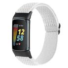 For Fitbit Charge 5 Buckle Wave Braided Nylon Watch Band(White) - 1