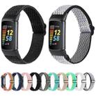 For Fitbit Charge 5 Buckle Wave Braided Nylon Watch Band(Rainbow) - 5