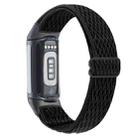For Fitbit Charge 5 Buckle Wave Braided Nylon Watch Band(Black) - 2