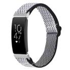 For Fitbit Inspire 2 Buckle Wave Braided Nylon Watch Band(White Black) - 1