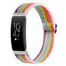 For Fitbit Inspire 2 Buckle Wave Braided Nylon Watch Band(Rainbow) - 1