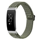 For Fitbit Inspire 2 Buckle Wave Braided Nylon Watch Band(Army Green) - 1