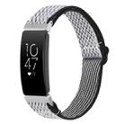 For Fitbit Inspire Buckle Wave Braided Nylon Watch Band(White Black) - 1