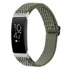 For Fitbit Inspire Buckle Wave Braided Nylon Watch Band(Army Green) - 1