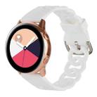 20mm Donut Hollow Silicone Watch Band(White) - 1