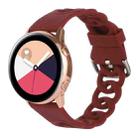 20mm Donut Hollow Silicone Watch Band(Wine Red) - 1