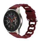 22mm Donut Hollow Silicone Watch Band(Wine Red) - 1