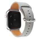 For Apple Watch Series 7 41mm / 6 & SE & 5 & 4 40mm / 3 & 2 & 1 38mm Solid Color Genuine Leather Watch Band(Grey) - 1