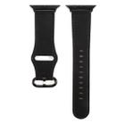 For Apple Watch Series 7 45mm / 6 & SE & 5 & 4 44mm / 3 & 2 & 1 42mm Solid Color Genuine Leather Watch Band(Black) - 2