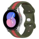 For Coros Apex 46mm/Apex Pro / Ticwatch Pro 3 22mm Butterfly Buckle Two-Color Silicone Watch Band(Red+Army Green) - 1