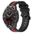 For Coros Apex 46mm/Apex Pro / Ticwatch Pro 3 22mm Vertical Two-Color Silicone Watch Band(Black+Red) - 1