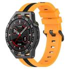 For Coros Apex 46mm/Apex Pro / Ticwatch Pro 3 22mm Vertical Two-Color Silicone Watch Band(Black+Yellow) - 1
