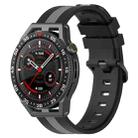 For Coros Apex 46mm/Apex Pro / Ticwatch Pro 3 22mm Vertical Two-Color Silicone Watch Band(Black+Grey) - 1