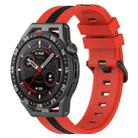 For Coros Apex 46mm/Apex Pro / Ticwatch Pro 3 22mm Vertical Two-Color Silicone Watch Band(Red+Black) - 1