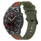 For Coros Apex 46mm/Apex Pro / Ticwatch Pro 3 22mm Vertical Two-Color Silicone Watch Band(Red+Army Green) - 1