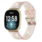 For Fitbit Versa 4 / Sense 2 Universal Flash Powder TPU Watch Band(Rose Gold) - 1