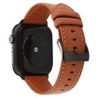 For Apple Watch Series 7 45mm / 6 & SE & 5 & 4 44mm / 3 & 2 & 1 42mm Cowhide Texture Leather Watch Band(Brown) - 1