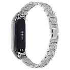 For Xiaomi Mi Band 4 / 3 Universal Three-beads Full Diamond Metal Watch Band(Silver) - 1