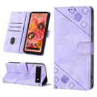 For Google Pixel 6 Skin-feel Embossed Leather Phone Case(Light Purple) - 1