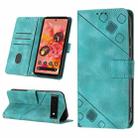 For Google Pixel 6 Skin-feel Embossed Leather Phone Case(Green) - 1