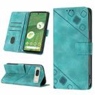 For Google Pixel 7 Skin-feel Embossed Leather Phone Case(Green) - 1