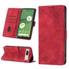 For Google Pixel 7 Skin-feel Embossed Leather Phone Case(Red) - 1