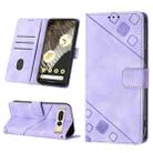 For Google Pixel 7 Pro Skin-feel Embossed Leather Phone Case(Light Purple) - 1