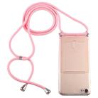 For iPhone 6s / 6 Transparent TPU Protective Case with Lanyard & Card Slot(Pink) - 1