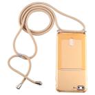 For iPhone 8 Plus / 7 Plus Transparent TPU Protective Case with Lanyard & Card Slot(Gold) - 1