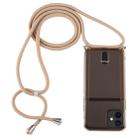 For iPhone 11 Transparent TPU Protective Case with Lanyard & Card Slot(Gold) - 1