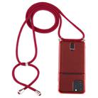 For iPhone 11 Pro Transparent TPU Protective Case with Lanyard & Card Slot(Red) - 1