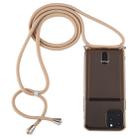 For iPhone 11 Pro Max Transparent TPU Protective Case with Lanyard & Card Slot(Gold) - 1