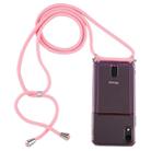 For iPhone XR Transparent TPU Protective Case with Lanyard & Card Slot(Pink) - 1