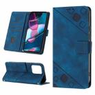 For Motorola Edge+ 2023 Skin-feel Embossed Leather Phone Case(Blue) - 1