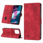 For Motorola Edge+ 2023 Skin-feel Embossed Leather Phone Case(Red) - 1