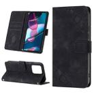 For Motorola Edge+ 2023 Skin-feel Embossed Leather Phone Case(Black) - 1