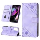 For Motorola Moto G 5G 2023 Skin-feel Embossed Leather Phone Case(Light Purple) - 1