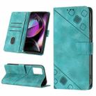 For Motorola Moto G 5G 2023 Skin-feel Embossed Leather Phone Case(Green) - 1