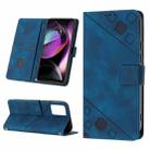 For Motorola Moto G 5G 2023 Skin-feel Embossed Leather Phone Case(Blue) - 1