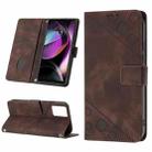 For Motorola Moto G 5G 2023 Skin-feel Embossed Leather Phone Case(Brown) - 1