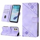 For Motorola Moto G53 5G Skin-feel Embossed Leather Phone Case(Light Purple) - 1