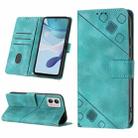 For Motorola Moto G53 5G Skin-feel Embossed Leather Phone Case(Green) - 1