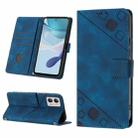 For Motorola Moto G53 5G Skin-feel Embossed Leather Phone Case(Blue) - 1