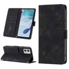 For Motorola Moto G53 5G Skin-feel Embossed Leather Phone Case(Black) - 1