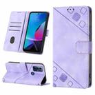 For Motorola Moto G Play 2023 / G Power 2022 Skin-feel Embossed Leather Phone Case(Light Purple) - 1